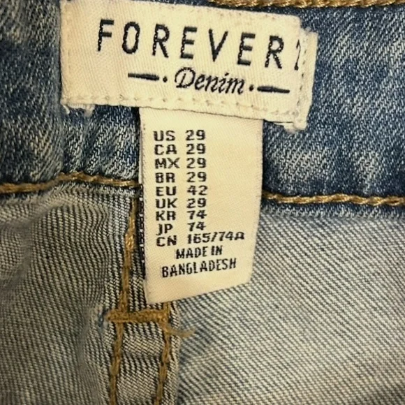 Forever 21 Light Blue Skinny Denim Jeans Size 29 - Picture 4 of 6